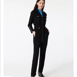 Maje Paris Zip Up Crepe Noir Jumpsuit